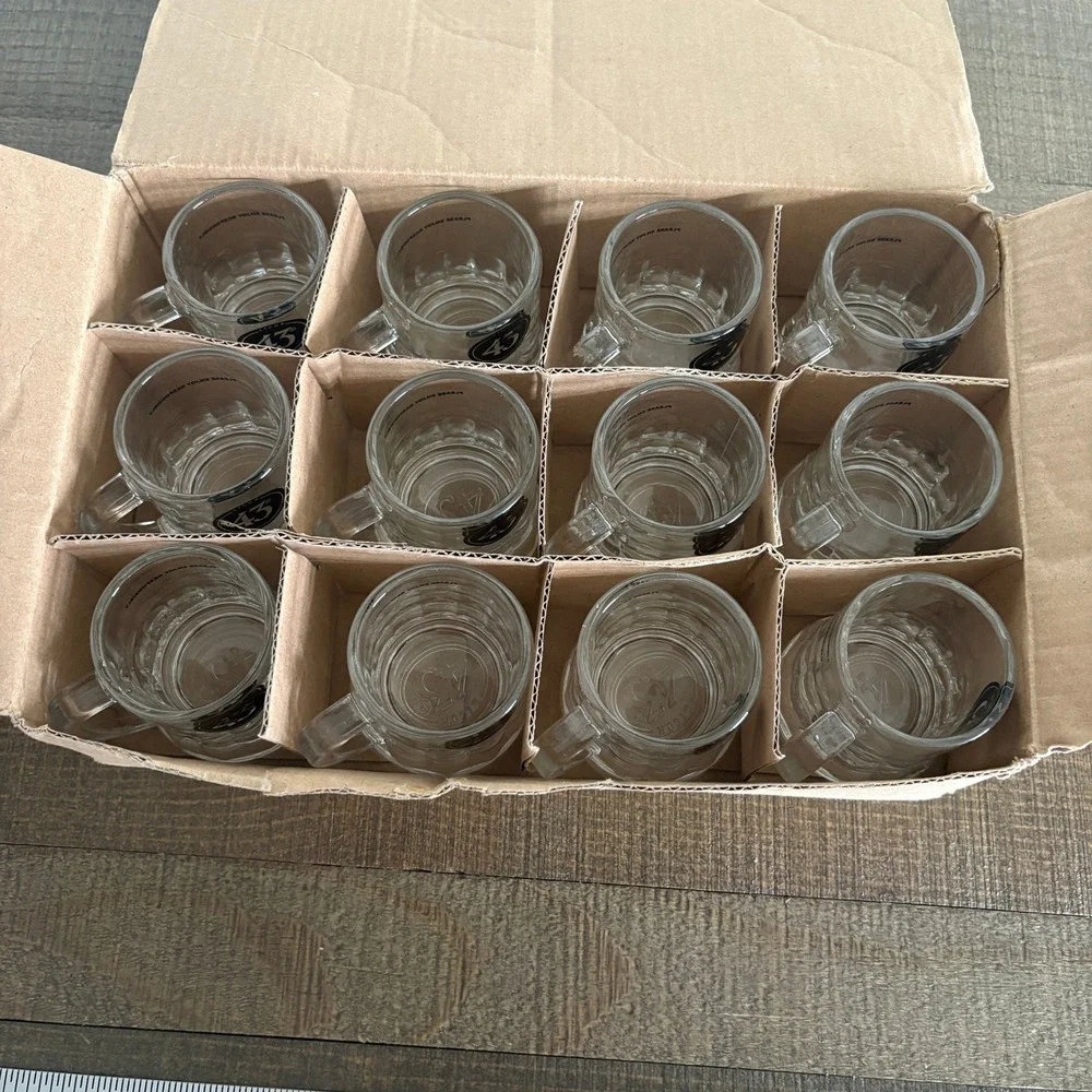 Licor 43 Mini Beer Shot Glasses Set of 12 Clear Glass Mugs Logo Party Gift